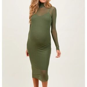 Pinkblush Maternity Olive Long Sleeve Dress